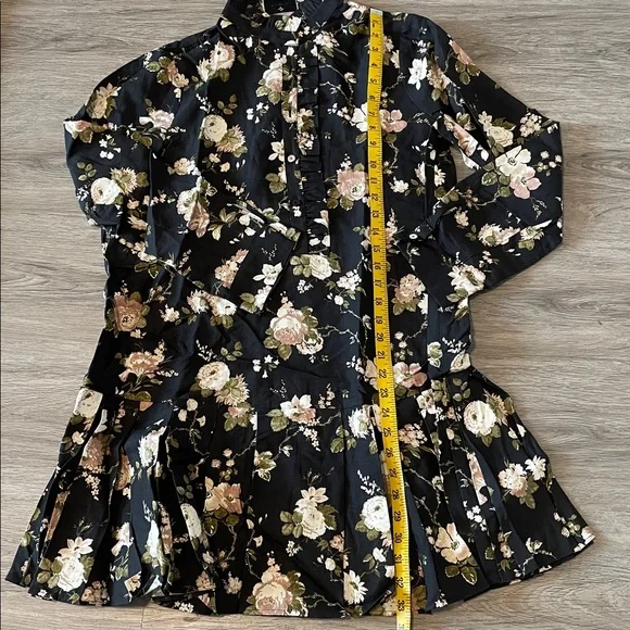 Tuckernuck‎ Dress Floral Tate Long Sleeve Midnight Garden Mini Medium - Picture 9 of 10